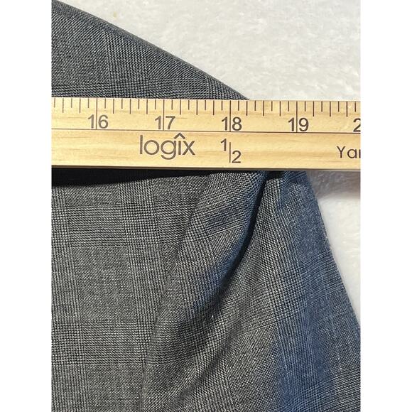 NWOT Joseph Abboud 42L Gray Muted Cobalt Blue Plaid Blazer Sport Coat Jacket - Picture 11 of 15